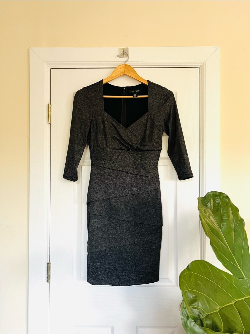 White House Black Market Ponte 3/4 Sleeve Shapewear Dress